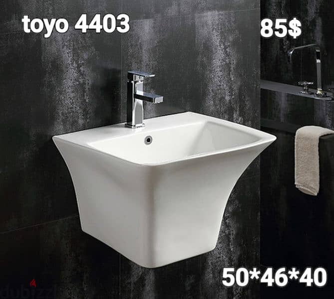 طقم حمام(مغسلة بعامود)bathroom toilet sets(sink and toilet seat) 16