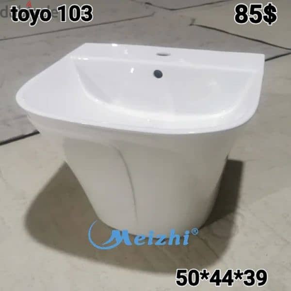 طقم حمام(مغسلة بعامود)bathroom toilet sets(sink and toilet seat) 17