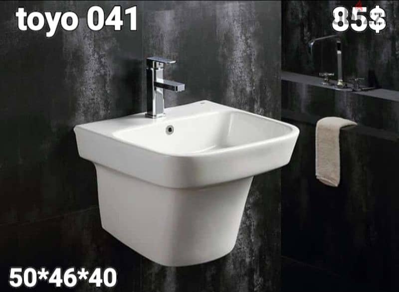 طقم حمام(مغسلة بعامود)bathroom toilet sets(sink and toilet seat) 18