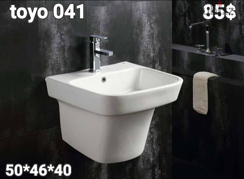 كرسي حمام toyo مع مغسلة تعليق. toilet sets with wall hung sink 9