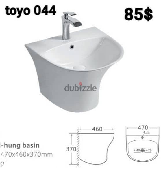 كرسي حمام toyo مع مغسلة تعليق. toilet sets with wall hung sink 11