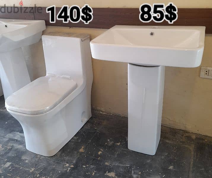 كرسي حمام toyo مع مغسلة تعليق. toilet sets with wall hung sink 14