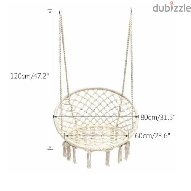 Swing Hammock Chair, Outdoor Hanging Seat, 440lbs Cotton Fabric 8