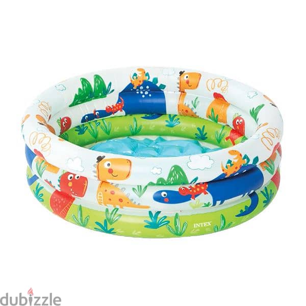 Intex Dino Buddies 3-Ring Inflatable Kiddie Pool 60 x 22 cm 0