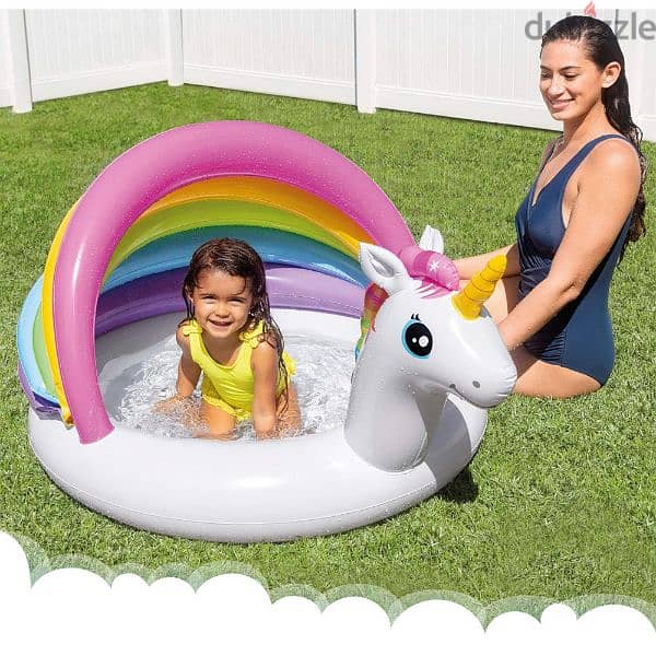 Intex Unicorn Inflatable Kiddie Pool 127 x 102 x 69 cm 1