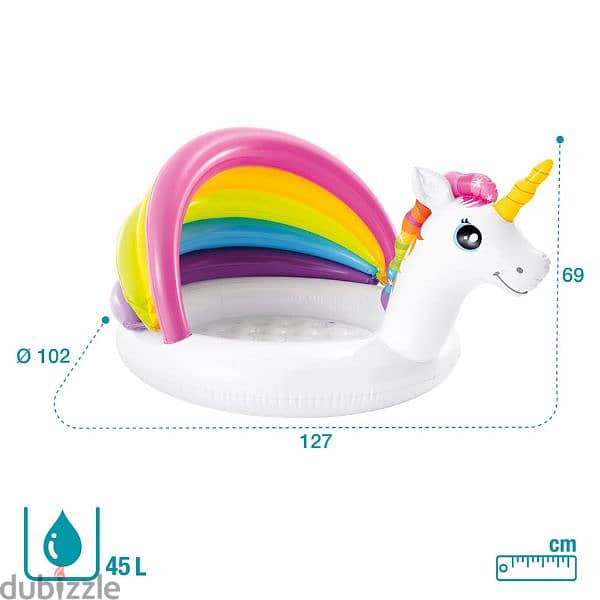 Intex Unicorn Inflatable Kiddie Pool 127 x 102 x 69 cm 2