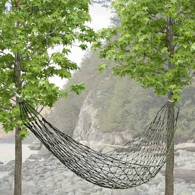 Outdoor Net Hammock, Green Mesh Camping Sleeping Hammock