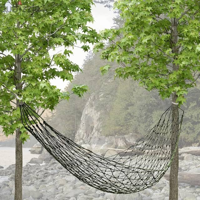 Outdoor Net Hammock, Green Mesh Camping Sleeping Hammock 0