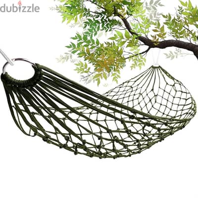 Outdoor Net Hammock, Green Mesh Camping Sleeping Hammock