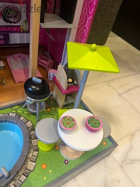 like new from Jouerclub woods. barbie house- wooden house- camping car 14