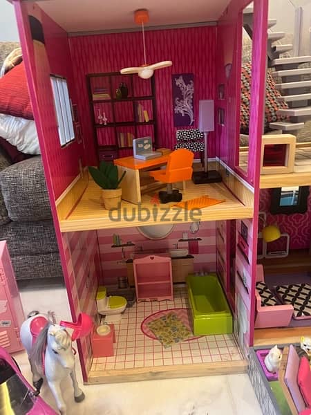 like new from Jouerclub woods. barbie house- wooden house- camping car 19