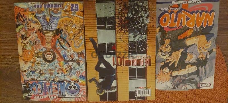 One Punch Man, Naruto, and One Piece manga in Portuguese 2
