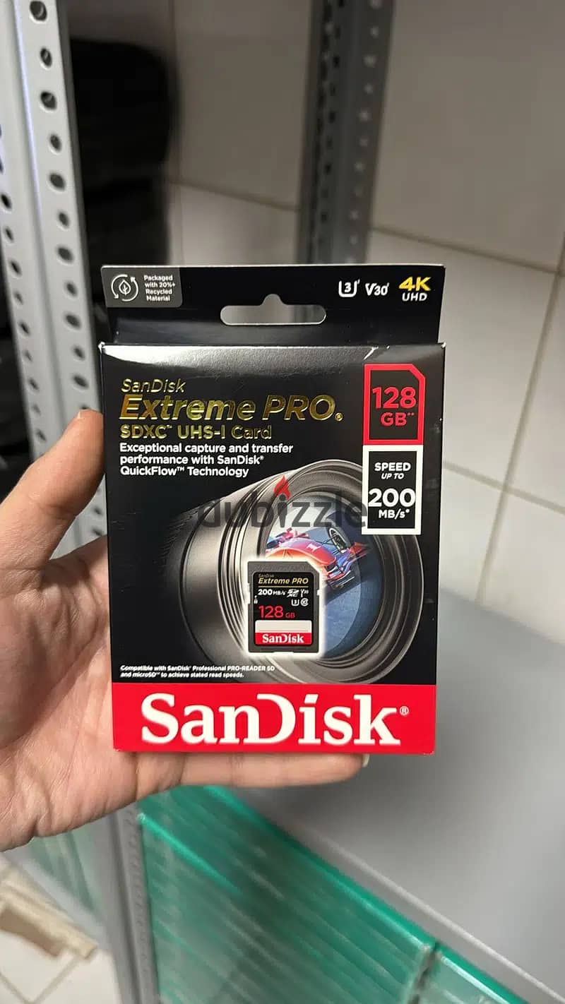 Sandisk extreme pro sdxc uhs-I card 128gb v30 200mg/s great & best pri 0