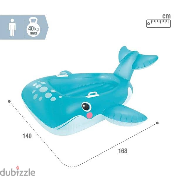 Intex Blue Whale Ride-On Inflatable Pool Float 152 x 127 x 46 cm 1