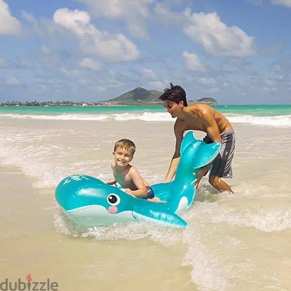 Intex Blue Whale Ride-On Inflatable Pool Float 152 x 127 x 46 cm 2