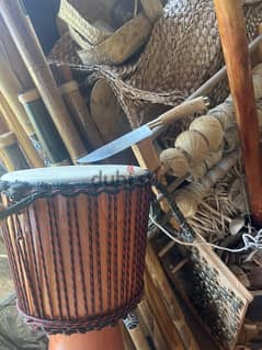 jembe wooden drum goat leather 0