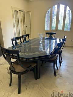 Dining table with chairs and dresser 0