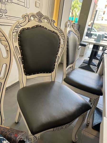 chairs and table for sale( كراسي و طاولات للبيع بسبب تغير دكور المطعم) 2