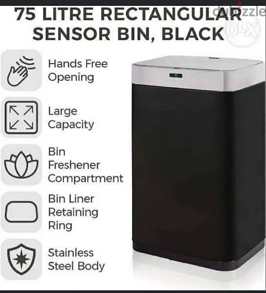 Tower senseor bin with Fingerprint Proof/3 $ delivery 2