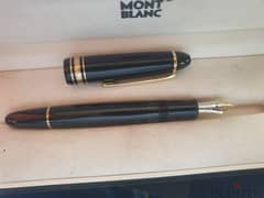 fountain pen mont blanc, with box and papers, big size, 18k gold 0