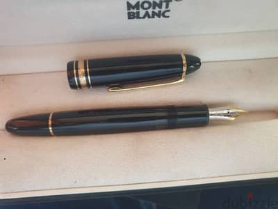 fountain pen mont blanc, with box and papers, big size, 18k gold