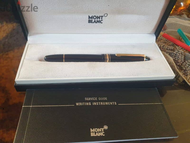 fountain pen mont blanc, with box and papers, big size, 18k gold 4