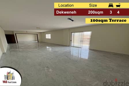 Dekweneh 200m2 | 100m2 Terrace | City View | Prime Location | PA |