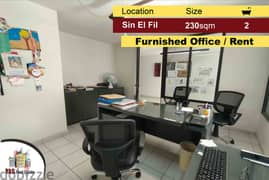 Sin El Fil 230m2 | Office | Rent | Furnished | Prime Location | AA 0