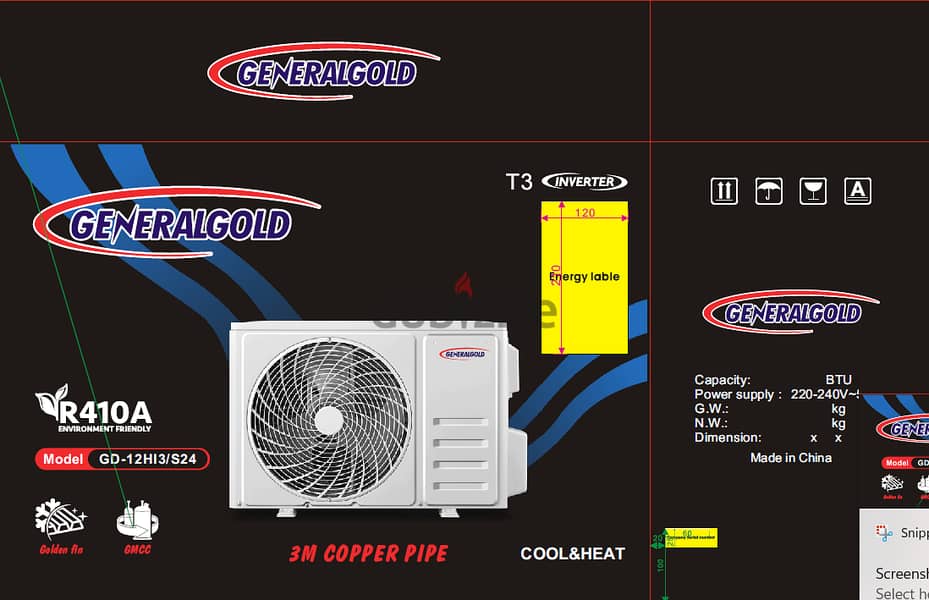 GeneralGold Inverter AC TCL T3 Gear Ampere Control 12000 مكيف انفرتر 1