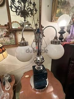 vintage table lamp chrome&glass murano 1960'sلمبادير ستينات رائع كروم