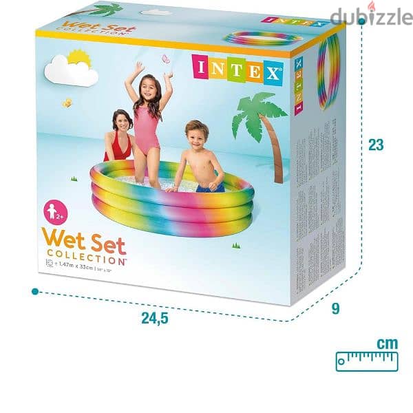 Intex Rainbow Ombre Inflatable Kiddie Pool 137 x 38 cm 2