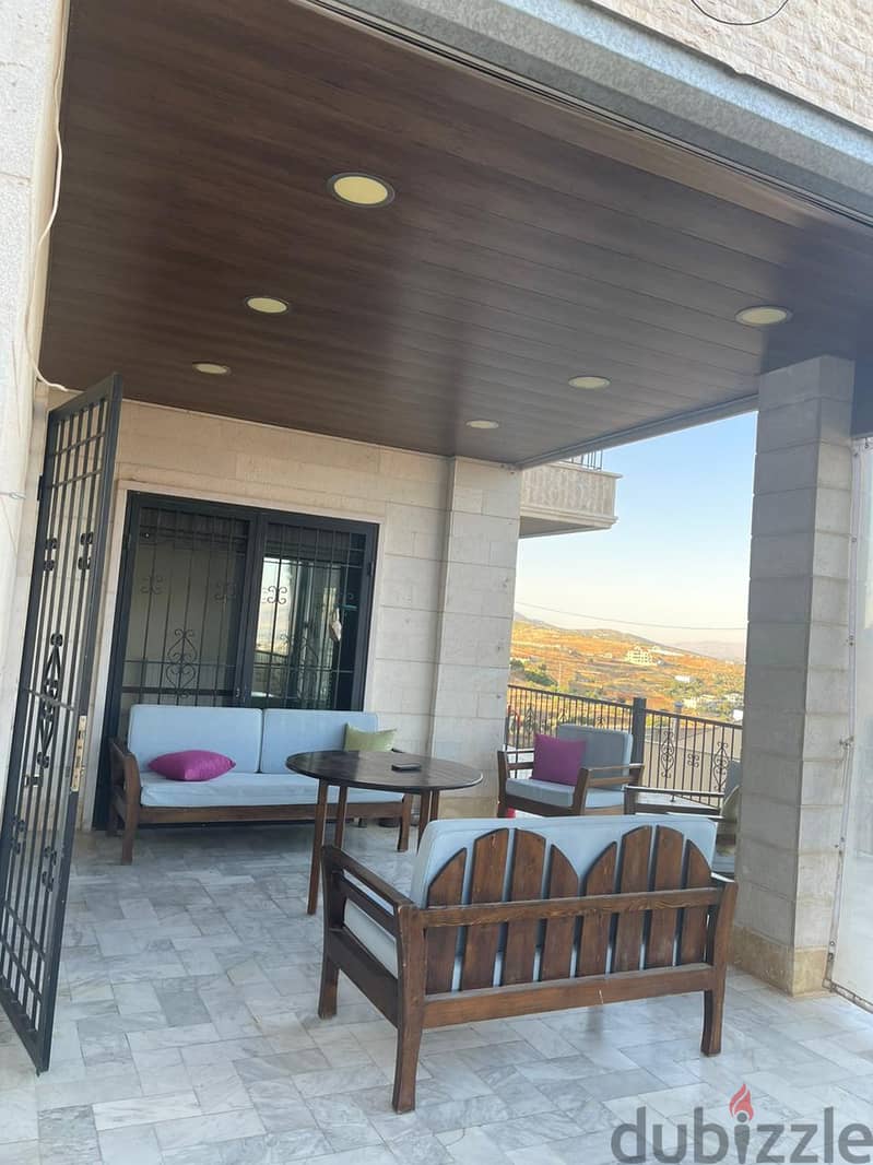 Ain el ghossein fully decorated apartment with terrace & garden Rf#613 4