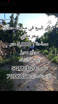 Great Investment l Open View 5000 SQM Land near Hammana.