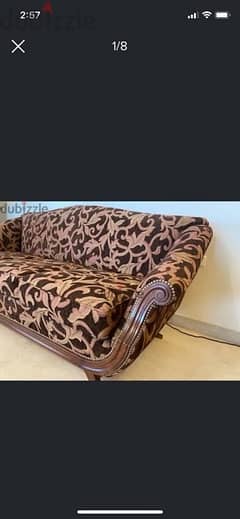 sofa wood and velvet 0