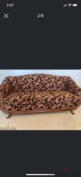 sofa wood and velvet 1
