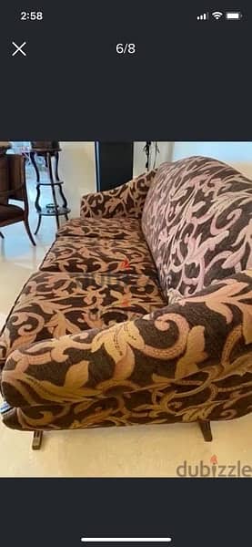 sofa wood and velvet 5