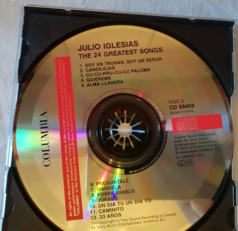 julio iglesias best 24 songs 2 cds box set 2