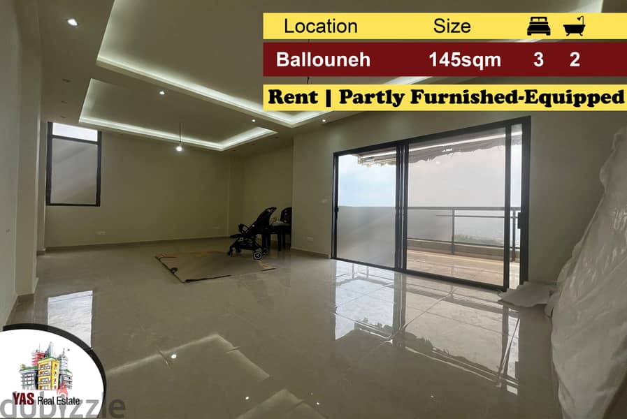 Ballouneh 145m2 | Rent | Partly Furnished | Equipped | View | KS | 0