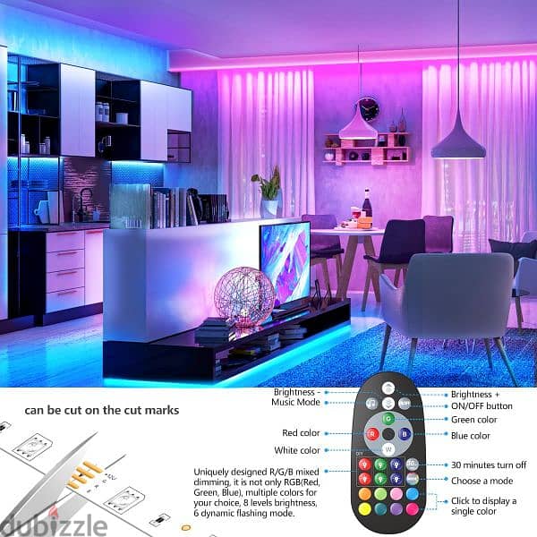 Led Strip Lights 5 Meter Music Sync Color Changer Remote & App Control 2