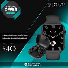 GreenLion Ultimate Amoled Watch + Kaval wireless Airpods