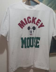 mickey mouse printed  t shirt zara size large 0