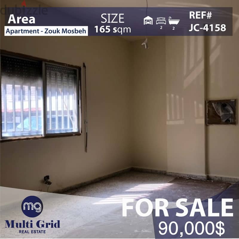 JC-4158 / Apartment For Sale in Zouk Mosbeh, شقّة للبيع في ذوق مصبح 0