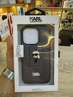 Karl Lagerfeld Grip stand Case with logo 15 pro grey best price 0