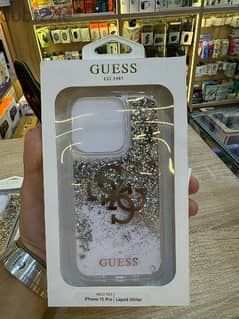 Guess liquid glitter case 15 pro silver
