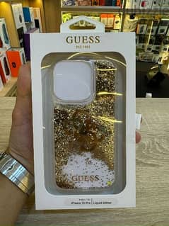 Guess liquid glitter case 15 pro gold 0