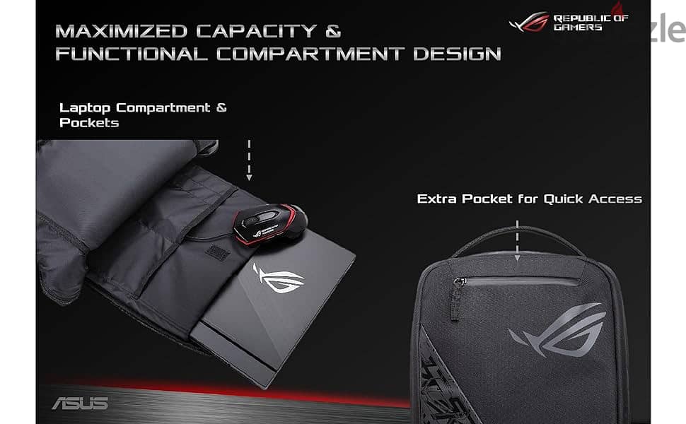 Asus Rog Gaming Backpack Bag BP1501 pc Laptop for 13" 14" 15" 16" 17" 3