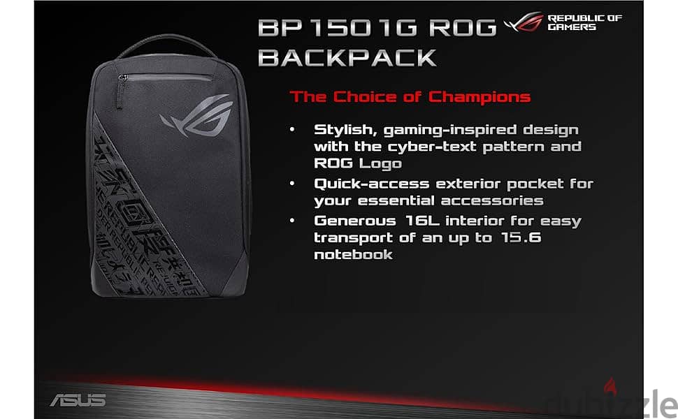 Asus Rog Gaming Backpack Bag BP1501 pc Laptop for 13" 14" 15" 16" 17" 4