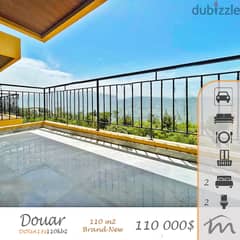 Douar | Brand New 2 Bedrooms Apt | Balcony | Open View | 3 Parking