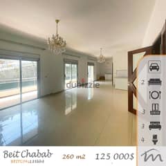 Beit Chabeb | 520$/SQM | Catchy 3 Bedrooms Ap | Huge Balcony | 260m²
