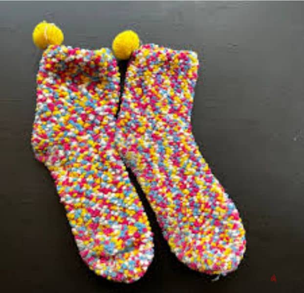 cute women's wool warm pompom socks 2